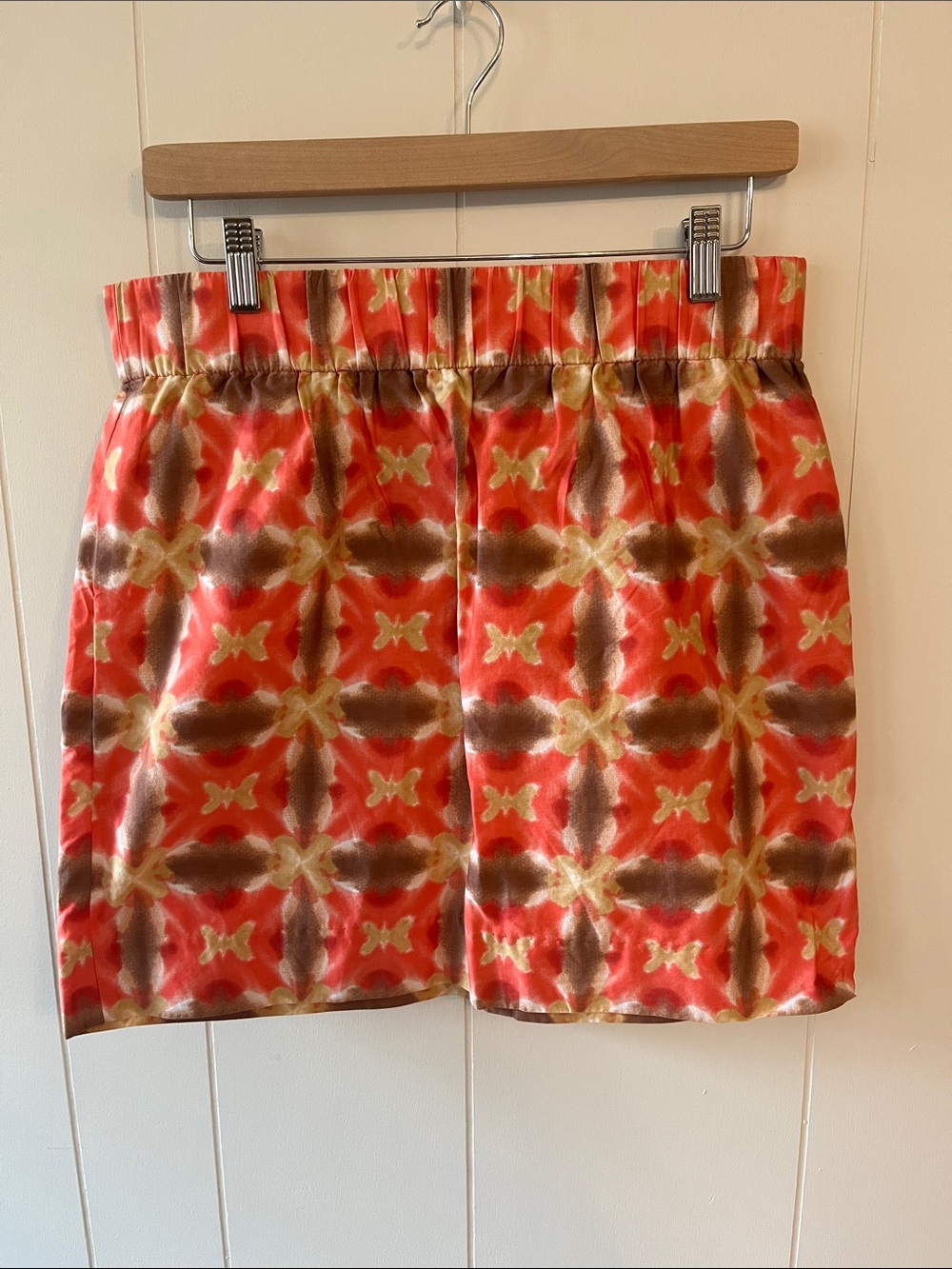 J. Crew Factory Patterned Elastic-Waist Mini Skirt